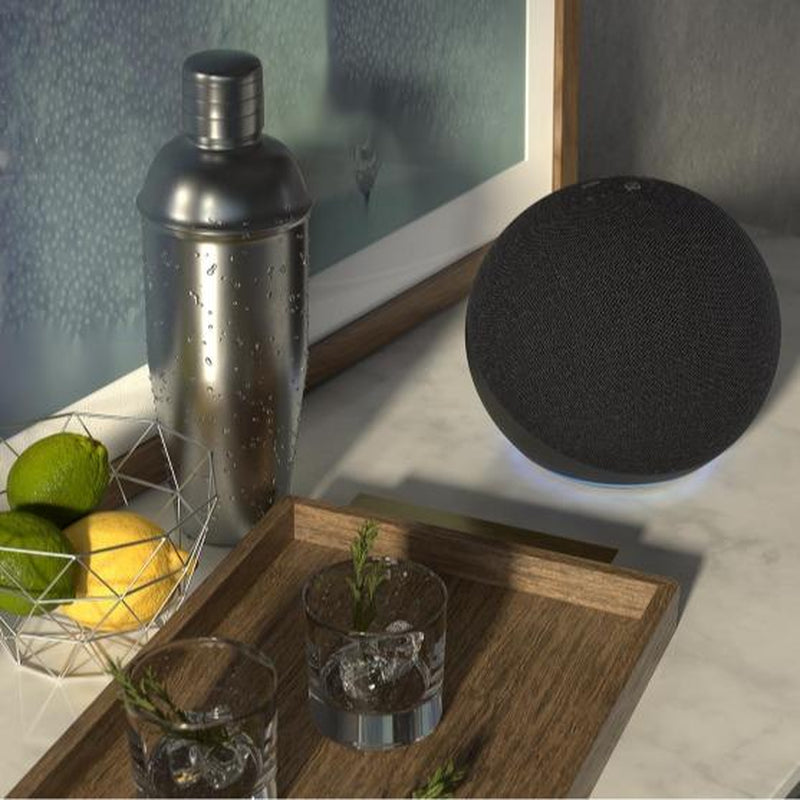 Glacier White Ambient Bluetooth Audio Light 10X10X10Cm Charcoal Finish Speaker for Bedrooms Dining Rooms Offices Vibrant Design Stylish Appearance