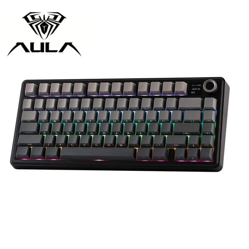 Aula F75 MAX Wireless Mechanical Keyboard with TFT Screen and Knob, Gasket Gaming Keyboard in 75% Layout, Hot Swappable, RGB Backlight, for Pc/Mac/Linux (Reaper Switch)