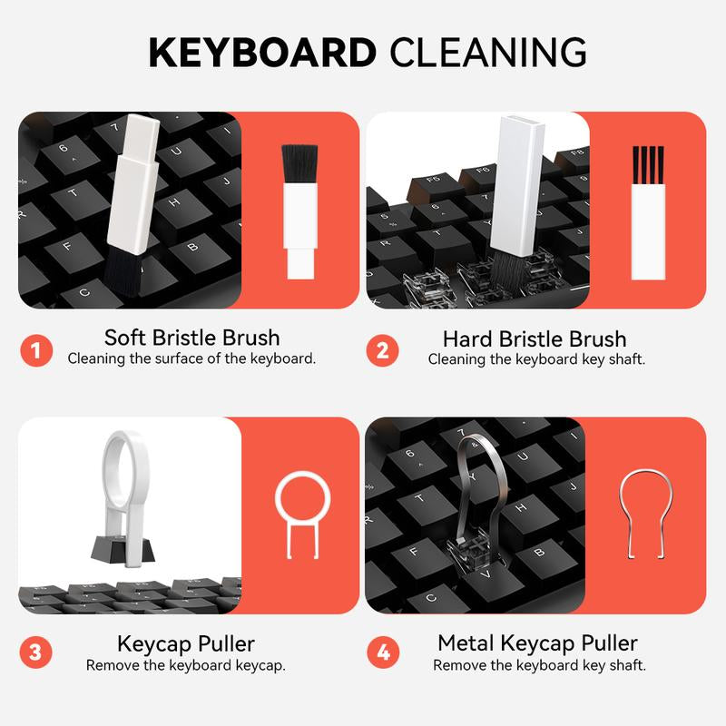 OPUSPORT|20 in 1 Smartphone Cleaner Kit for Electronic Devices, Multifunctional Keyboard Cleaning Brush, Headphones Cleaner Kit for Airpods, Multi-Tool for Cleaning Laptop, Keyboard, Earbuds, Camera, Cellphones