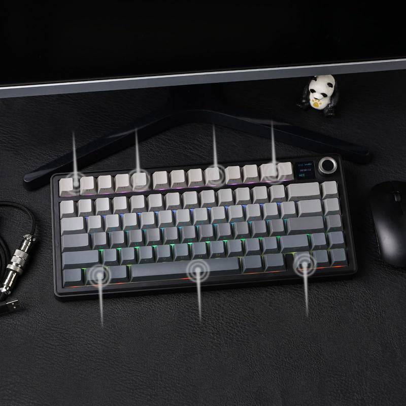 Aula F75 MAX Wireless Mechanical Keyboard with TFT Screen and Knob, Gasket Gaming Keyboard in 75% Layout, Hot Swappable, RGB Backlight, for Pc/Mac/Linux (Reaper Switch)