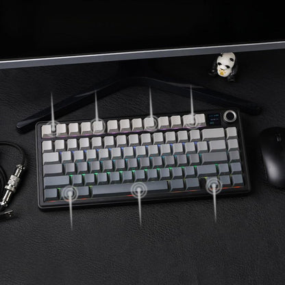 Aula F75 MAX Wireless Mechanical Keyboard with TFT Screen and Knob, Gasket Gaming Keyboard in 75% Layout, Hot Swappable, RGB Backlight, for Pc/Mac/Linux (Reaper Switch)